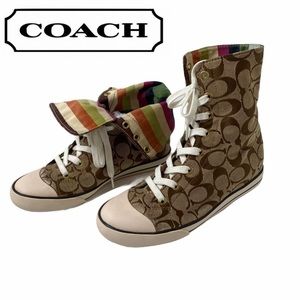 COACH BONNEY HI-TOP SIGNATURE LOGO SNEAKERS SIZE 6
